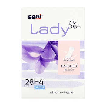 Seni Lady Slim Micro, wkładki urologiczne dla kobiet, 28 szt. + 4 szt.