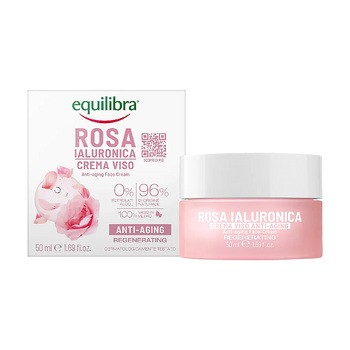 Equilibra Rosa, różany krem przeciwstarzeniowy z kwasem hialuronowym, 50 ml