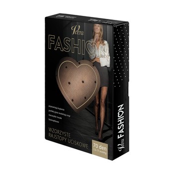 Veera Fashion, rajstopy wzorzyste, 70 DEN, czarne w kropki, rozmiar XL