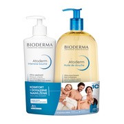 Zestaw Promocyjny Bioderma Atoderm, balsam ultra-kojący, 500 ml + nawilżający olejek do kąpieli i pod prysznic do ciała i twarzy, 1000 ml
