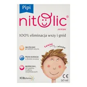 Pipi Nitolic, zestaw przeciw wszawicy,  50 ml