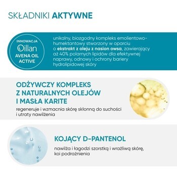 Zestaw Oillan, olejkowy żel do mycia, 750 ml + nawilżający dermo-krem, 500 ml