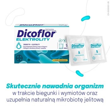 Dicoflor Elektrolity, saszetki z proszkiem, 5 szt. + 5 szt.