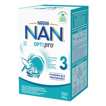 Nan Optipro 3, produkt na bazie mleka, po 1. roku życia, proszek, 650 g,  (2 x 325 g)