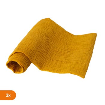 Babymatex Muslin, zestaw pieluch bawełnianych, 70 cm x 80 cm, kolor: miodowy, 3 szt.
