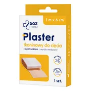 DOZ Med, plaster tkaninowy z opatrunkiem, do cięcia, 1 m x 6 cm, 1 szt.