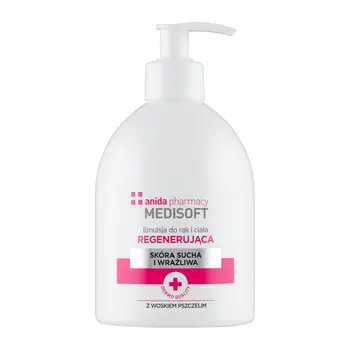 Anida Medi Soft, emulsja do rąk i ciała z woskiem pszczelim, regenerująca, 500 ml