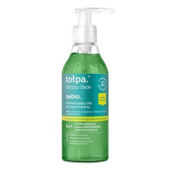Tołpa dermo face sebio., normalizujący żel do mycia twarzy, 195 ml