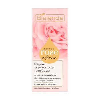 Bielenda, Royal Rose Elixir, krem przeciwzmarszczkowy, liftingujący, pod oczy i wokół ust, 15 ml