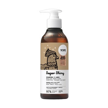 Yope Super Shiny, szampon z lnem do włosów puszących się, 300 ml