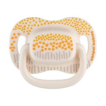 Canpol Babies Mountains, smoczek uspokajający, silikonowy symetryczny, 0-6 m, żółty, 2 szt.