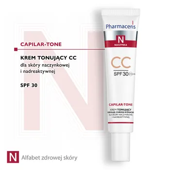 Pharmaceris N Capilar-Tone, krem tonujący CC, SPF 30, skóra naczynkowa i nadreaktywna, 40 ml