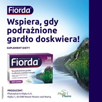 Fiorda, pastylki do ssania o smaku czarnej porzeczki, 30 szt.