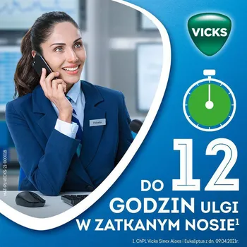Vicks Sinex Aloes i Eukaliptus, 0,5 mg/ml, aerozol do nosa, 15 ml