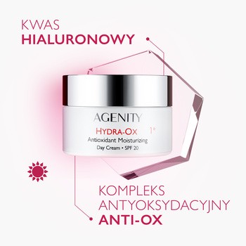 Agenity 1° Hydra-Ox, antyoksydacyjny krem nawilżający na dzień SPF 20, 50 ml