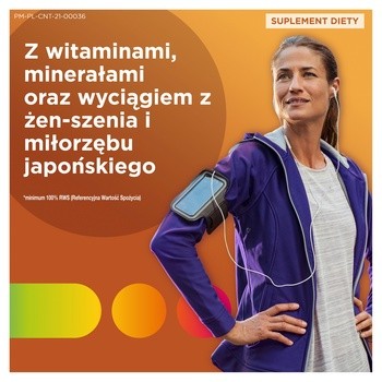 Centrum Energy, zestaw witamin i minerałów z wyciągiem z żeń-szenia i miłorzębu japońskiego, tabletki, 30 szt.