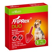 Fiprex DUO S 67 mg + 60,3 mg, rozwtór do nakrapiania dla psów od 2 do 10 kg, 0,67 ml