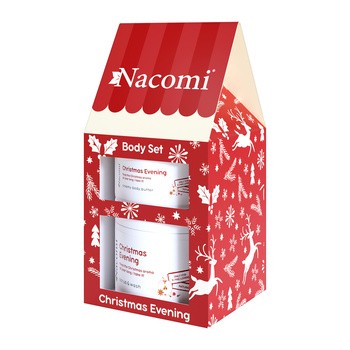 Zestaw Nacomi Christmas Evening Body Set, peeling, 180 ml + masło, 100 ml