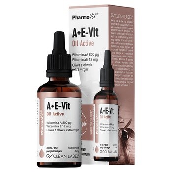 A + E-Vit Oil Active Clean Label Pharmovit, krople, 30 ml