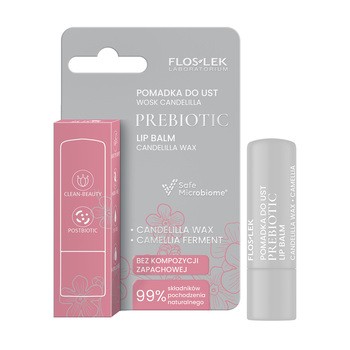 Flos-Lek Prebiotic, Prebiotyczna pomadka do ust, wosk candelilla, 4 g