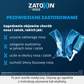 Zatoxin Rinse Zestaw do płukania nosa i zatok, 12 saszetek + irygator