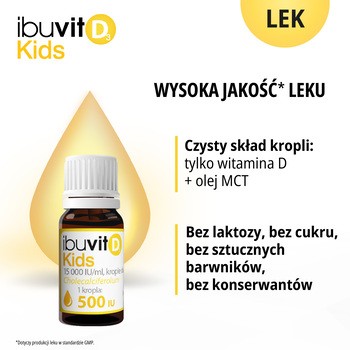 Ibuvit D3 Kids, 15000 IU/ml, krople doustne, 10 ml