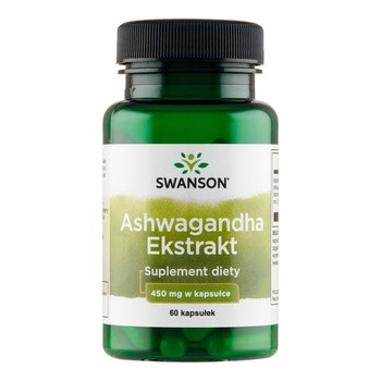 Ashwagandha Extrakt, 450 mg, kapsułki, 60 szt.