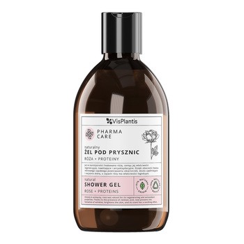 Vis Plantis Pharma Care, naturalny żel pod prysznic, róża + proteiny, 500 ml