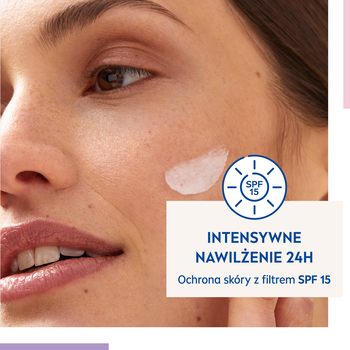 Nivea 24H Nawilżenia, kojący krem na dzień SPF 15, 50 ml