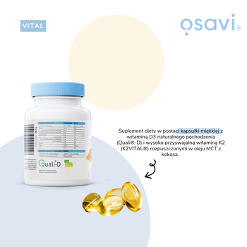 Osavi Witamina D3 + K2 4000IU + 150 μg, kapsułki, 120 szt.