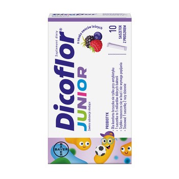 Dicoflor Junior, proszek w saszetkach, smak owoce leśne, 10 szt.