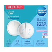 Canpol Babies Ultra Dry, oddychające ultrachłonne wkładki laktacyjne 3D, 60 szt. (50 + 10 GRATIS)