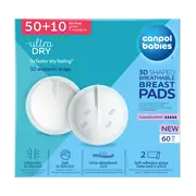 Canpol Babies Ultra Dry, oddychające ultrachłonne wkładki laktacyjne 3D, 60 szt. (50 + 10 GRATIS)