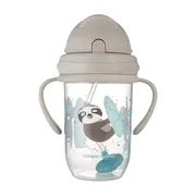 Canpol Babies, kubek niekapek z rurką i odważnikiem, 6 m+, szary, 270 ml