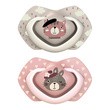 Canpol Babies, smoczek silikonowy, symetryczny, Bonjour Paris, 6-18 m, pink, 2 szt.
