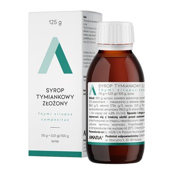 Syrop tymiankowy złożony, (15 g+0,01 g/100g), syrop, 125 g (Amara)