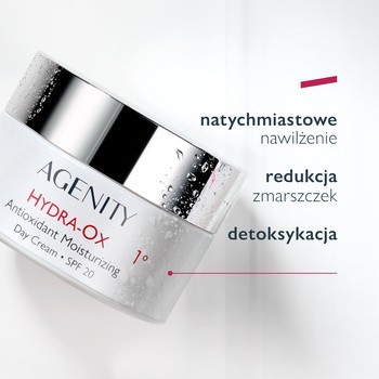 Agenity 1° Hydra-Ox, antyoksydacyjny krem nawilżający na dzień SPF 20, 50 ml