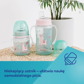 Canpol Easy Start, kubek treningowy, Exotic Animals, różowy, 120 ml