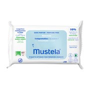 Mustela, kompostowalne chusteczki oczyszczające z wodą, 60 szt.