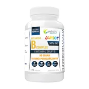 Wish Witamina B Complex Junior 50% RWS, tabletki do ssania, smak pomarańczowy, 120 szt.