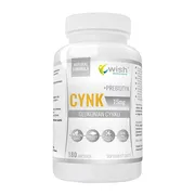Wish Cynk 15 mg + Prebiotyk, kapsułki, 180 szt.
