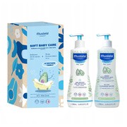 Zestaw Mustela Soft Baby Care, Delikatne oczyszczanie od 1.dnia życia, delikatny żel do mycia, 500 ml + woda oczyszczająca, 500 ml