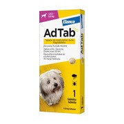AdTab, dla psów 2,5 - 5,5 kg, 112 mg, tabletka do rozgryzania i żucia, 1 szt.