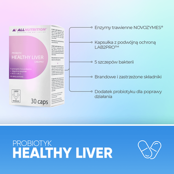 Allnutrition, Probiotic Healthy Liver LAB2PRO, kapsułki, 30 szt.