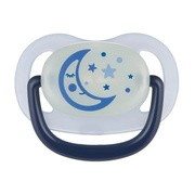 Canpol Babies, silikonowy smoczek anatomiczny, Night Dreams, 0-6 m, niebieski, 1 szt.
