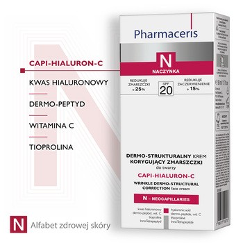 Pharmaceris N Capi-Hialuron-C, dermo-strukturalny krem korygujący zmarszczki, SPF 20, 50 ml