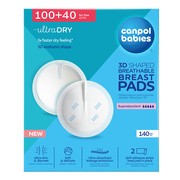 Canpol Babies Ultra Dry, oddychające ultrachłonne wkładki laktacyjne 3D, 140 szt.