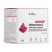Aura Herbals Naturalna Witamina C 1000 mg z aceroli, saszetki z proszkiem, smak wiśniowy, 30 szt.