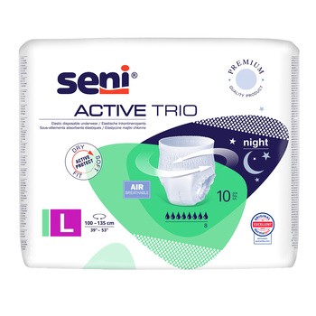 Seni Active Trio, elastyczne majtki chłonne, rozmiar L, 10 szt.