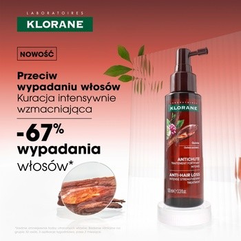 Klorane, kuracja przeciw wypadaniu włosów z chininą i kofeiną, 100 ml